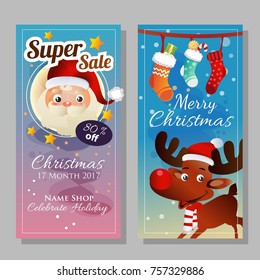 banner blue in christmas theme
