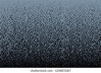 Banner Blue Sequins Background. Mosaic, Sequins, Glitter, Sparkle, Stars, Glow. Disco Party Background with Shiny Paillettes. Dot Glitter Texture. Disco Blue Banner.