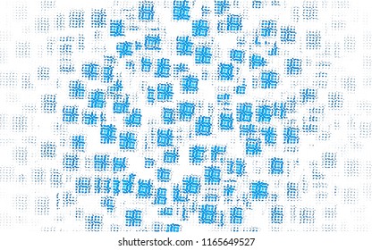 Banner blue squares mosaic. Blue pixel poster transparency. Abstract color blue  background pattern for design. Aqua halftone effect. Abstract grunge textures. Vector illustration eps10.