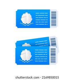 Banner with blue ticket ship. Vector background. Vector design