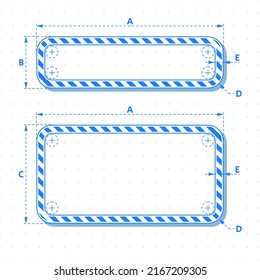 Banner blueprint with components of an engineering drawing. Digital technology and engineering design. Empty mockup for text and graphic. Vector illustration