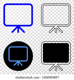 Banner board EPS vector pictogram with contour, black and colored versions. Illustration style is flat iconic symbol on chess transparent background.