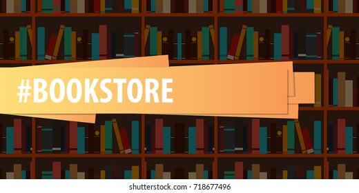 Banner Book Store. Book shelf or bookcase on the background