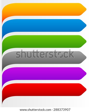 Banner, bookmark background curved at left edge. Editable vector.