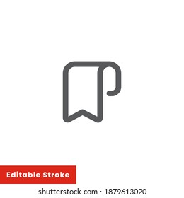 Banner, bookmark, favorite, important, ribbon icon, line style. For keywords that have been bookmarked to the location where these keywords are located. Editable stroke vector llustration EPS 10.