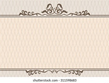 Banner, border, frame, greeting card, wedding card, invitation card with decorative element and decorative vintage background.