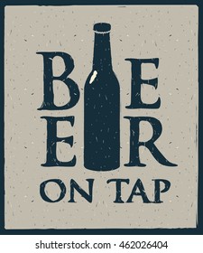 banner with a bottles of beer in retro style