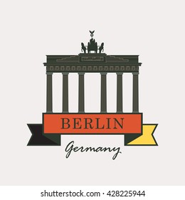 Banner with the Brandenburg Gate in Berlin