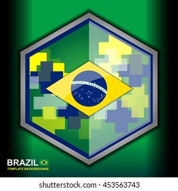 banner brazil color backgrounds, vector illustration