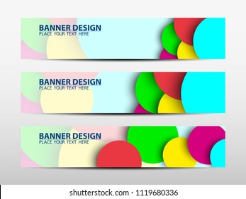 Banner with bright colored circles.Geometric background .Vector illustrations