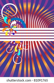 Banner with bright rays, and decor.Banner.