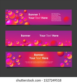 Banner bubble with gradient color of blue purple yellow orange