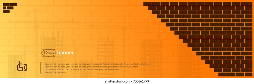 banner, building template, brick, construction