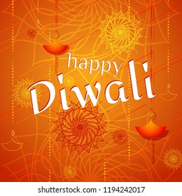 Banner of burning diya on Happy Diwali Holiday bright background for light festival of India Creative design for national cultural indian festival diya of lights diwali in india Vector illustration