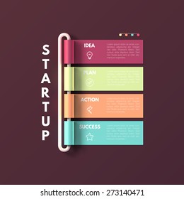 Banner business infographic template. Startup concept include idea plan action success.