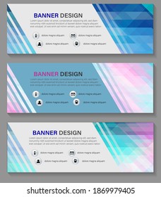 banner for business, newsletters and cards background in business style, set of three cards