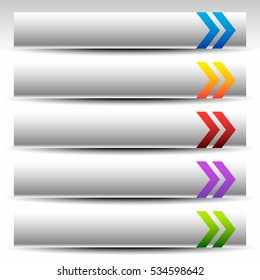 Banner, button (plaque) background, shape set in vibrant colors