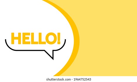 Banner, Button Speech bubbles with dialog words Thinking and speaking clouds. word hello background. Vector illustration.