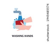 Banner calling to wash hands for hygienic safety vector illustration isolated.