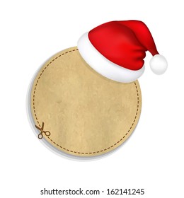 Banner With Cap Of Santa Claus, With Gradient Mesh, Vector Illustration