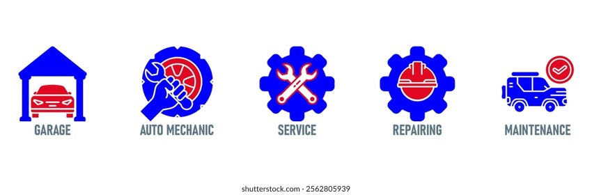Banner Car service and repair. Vector illustration concept
