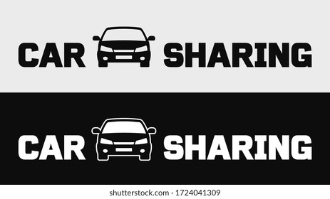 Banner of car sharing service. Vector illustration