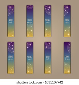 Banner card set with floral glowing decorative mandala elements background. Tribal,ethnic,Indian, Islam, Arabic, ottoman motifs.