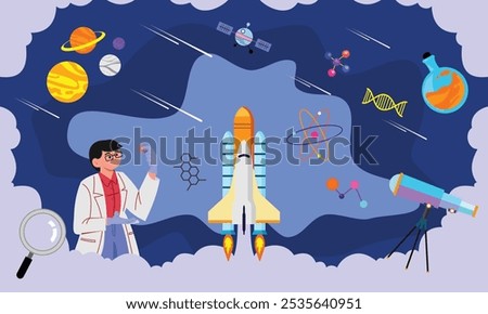 banner and card for world science day