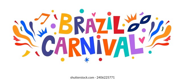 Fiesta de carnaval. Diseño para el Carnaval de Brasil. Ilustración vectorial decorativa.	