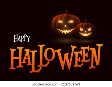 Banner Cartoon Halloween pumpkins