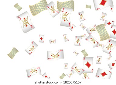 Сasino banner. Casino Playing Cards are falling down. Banner for ads of parties, events in Vegas.