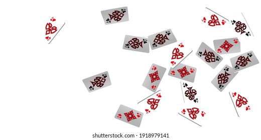 Сasino banner. Casino Playing Cards are falling down. Banner for ads of parties, events in Vegas.