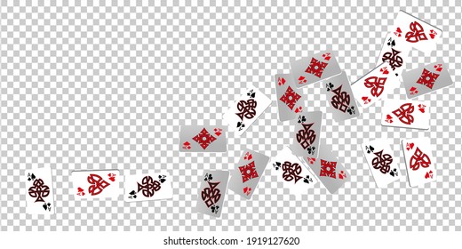Сasino banner. Casino Playing Cards are falling down. Banner for ads of parties, events in Vegas.