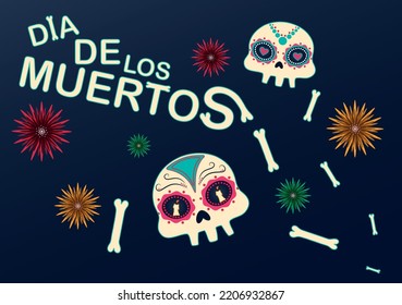 Banner for celebration of Mexico's Day of the Dead (El Dia de Mu