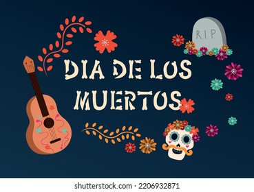 Banner for celebration of Mexico's Day of the Dead (El Dia de Mu