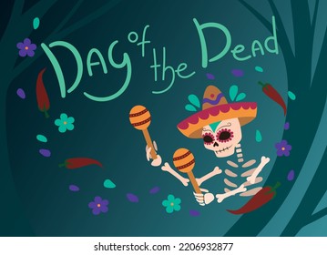 Banner for celebration of Mexico's Day of the Dead (El Dia de Mu