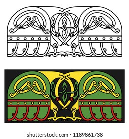 Banner in Celtic style with a bird.