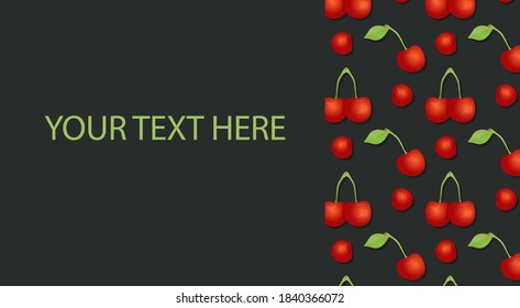 Banner with cherry and space for text