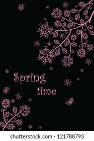 Banner with cherry tree blossom