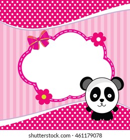 banner for children with panda animal illustration in colorful
