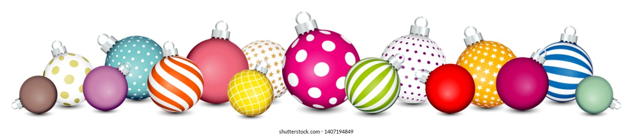 Banner Christmas Balls Pattern Color/White/Silver