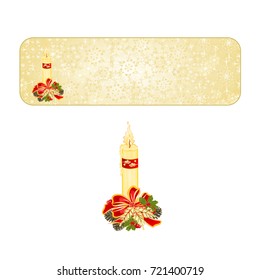 Banner  Christmas decoration snowflakes candlestick and pine cones and bow  vintage  vector illustration editable hand draw
