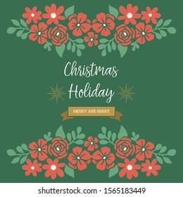 Banner christmas holiday background, with abstract orange flower frame design. Vector