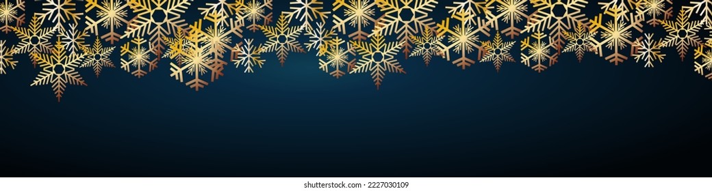 banner Christmas in red, background made with golden snow