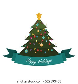 Banner with Christmas tree