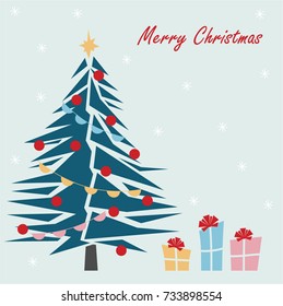banner christmas tree, gifts,vector illustration, 8 eps
