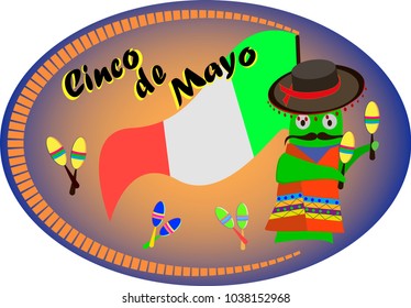 Banner for a Cinco de mayo with a cheerful cactus
