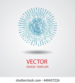 Banner Circle Design.Abstract Logo Design. Distressed Textured Object.