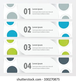 banner circle style   Green, blue, gray color