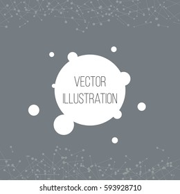 Banner with circles with lines and dots on background. Vector illustration